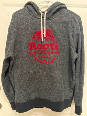 Roots Salt and Pepper Hoodie with Red Logo